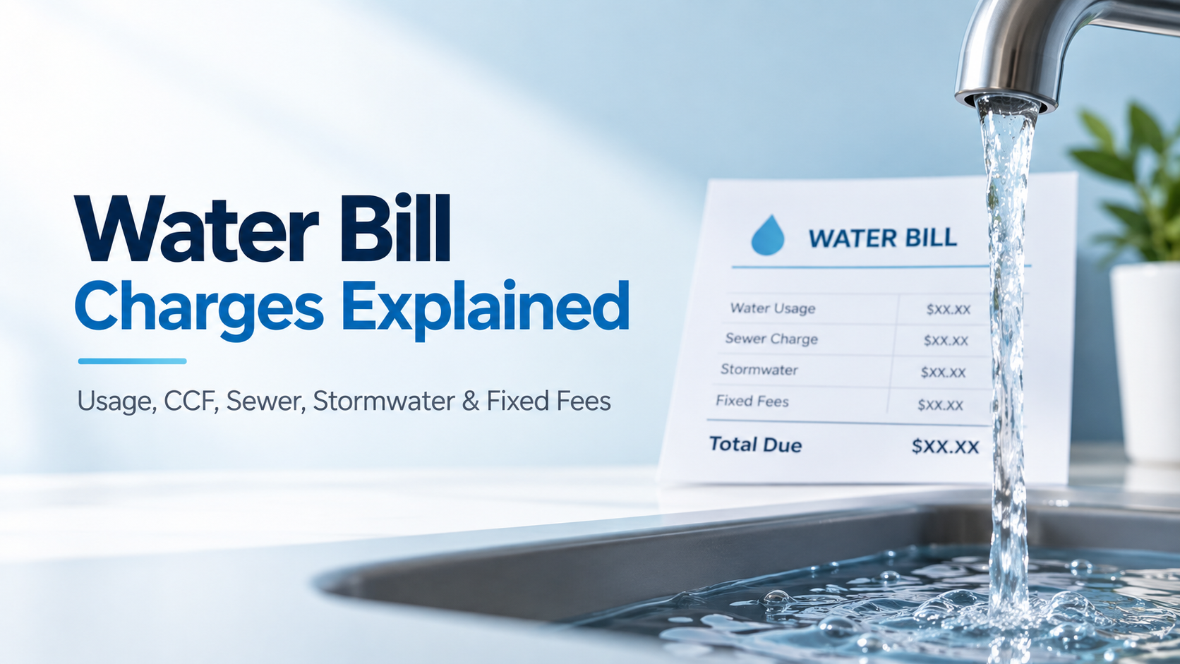 Water Bill Charges Explained: Usage, CCF, Sewer, Stormwater & Fixed Fees